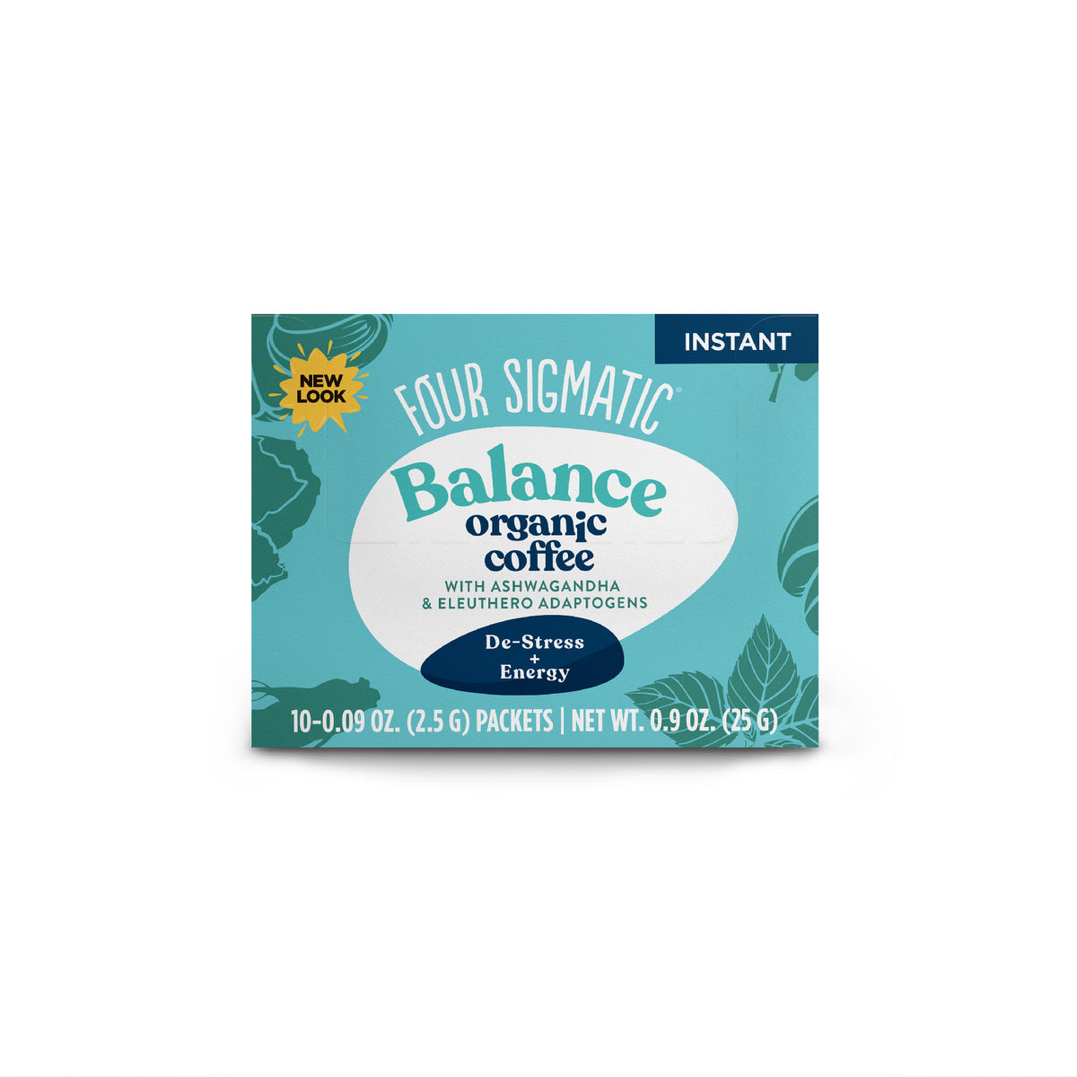 BALANCE Organic Instant Coffee Mix with Ashwagandha & Eleuthero Adaptogen (4-PACK)