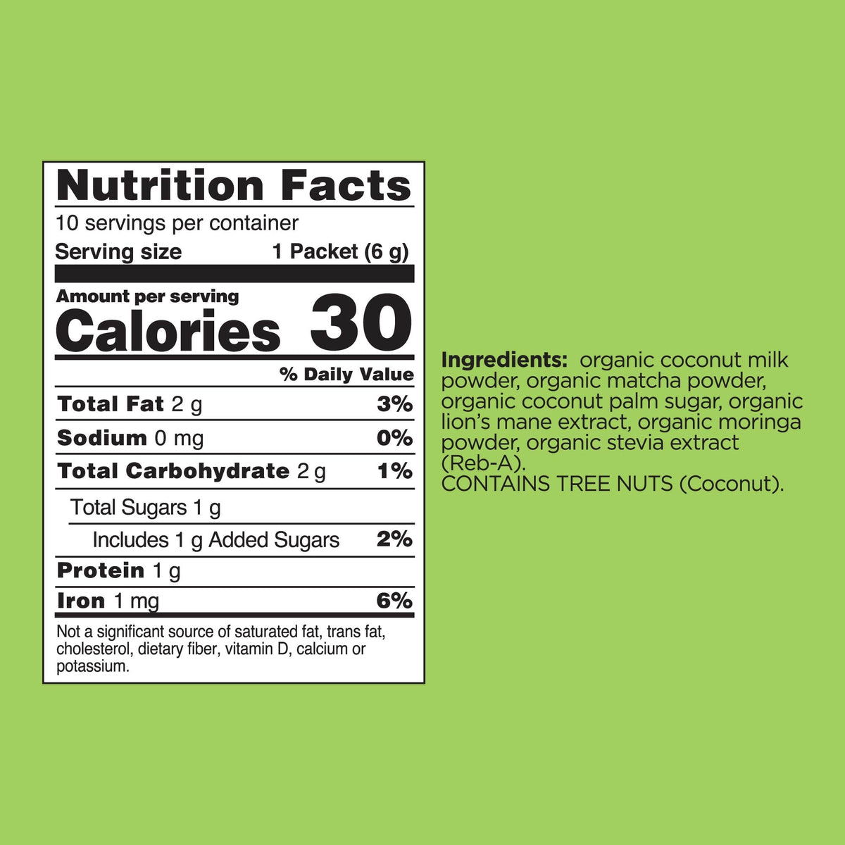Focus Matcha Latte, Packets