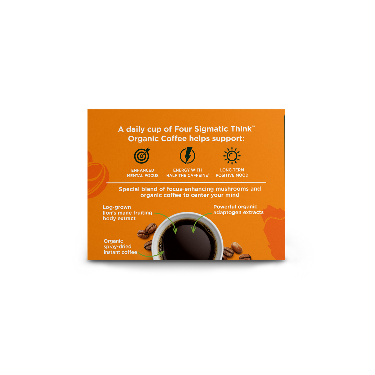 THINK Organic Instant Coffee Mix with Lion's Mane & Chaga Mushrooms (4-pack)