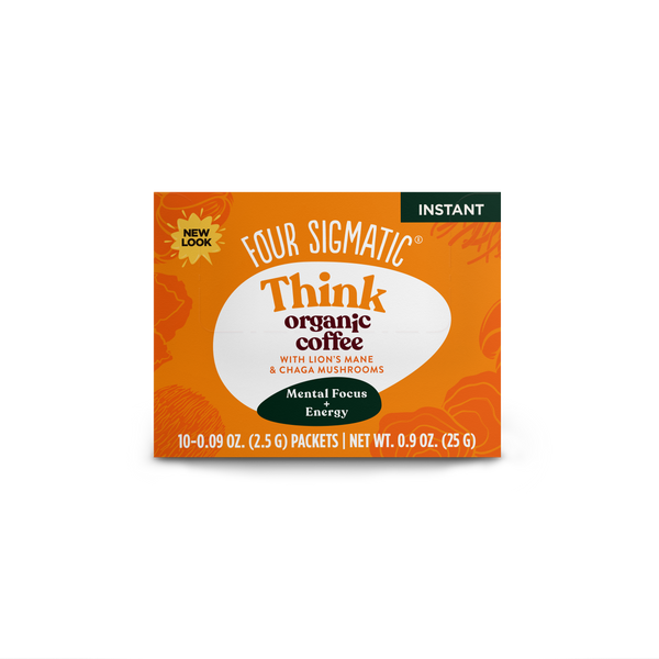 THINK Organic Instant Coffee Mix with Lion's Mane & Chaga Mushrooms (4-pack)