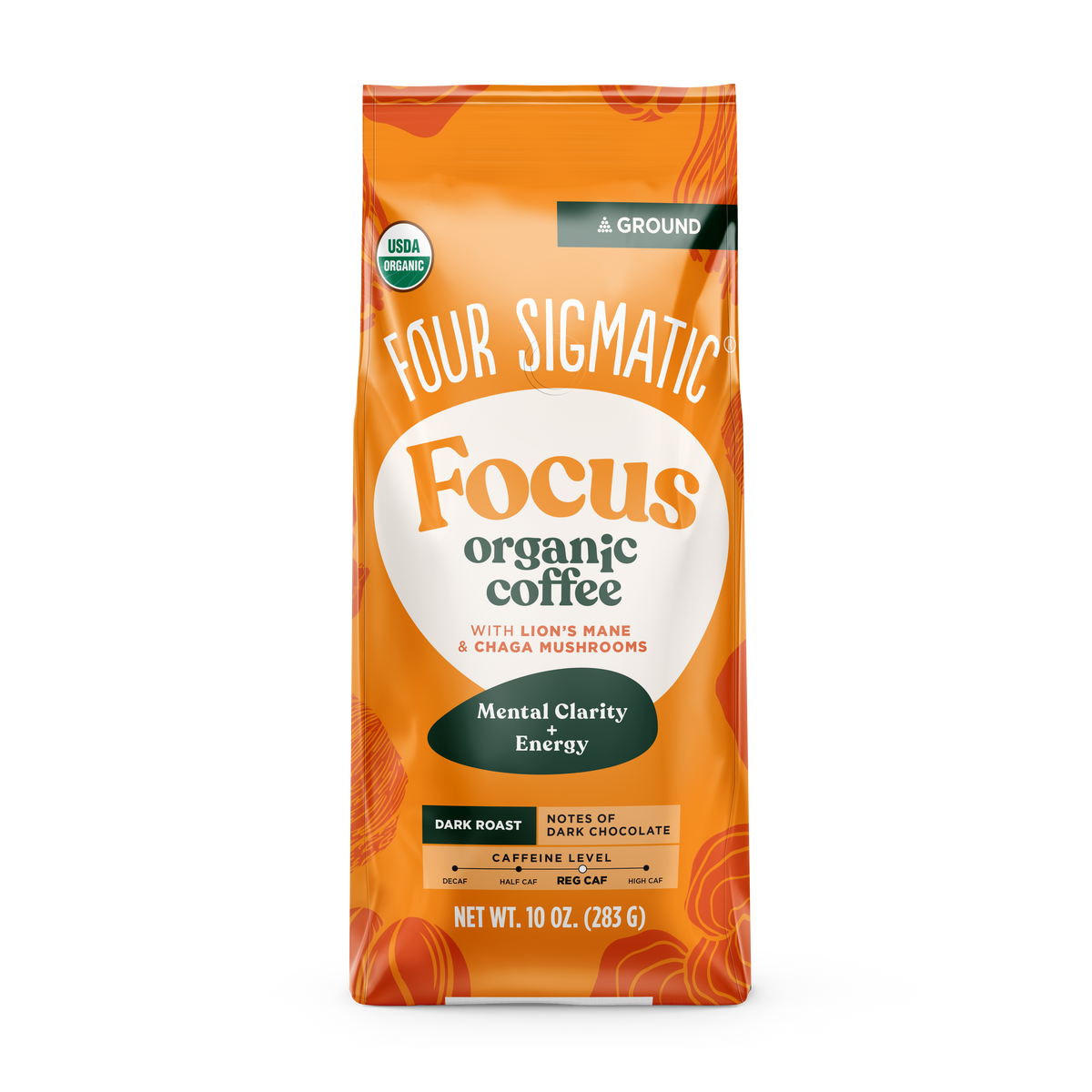 FOCUS Organic Ground Coffee with Lion's Mane & Chaga Mushrooms (8-PACK)