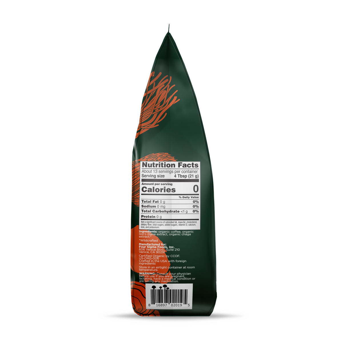 FOCUS Organic Ground Coffee with Lion's Mane & Chaga Mushrooms (8-PACK)