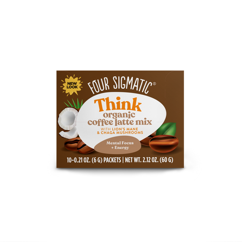 THINK Organic Coffee Latte Mix with Lion's Mane Mushrooms (4-PACK)