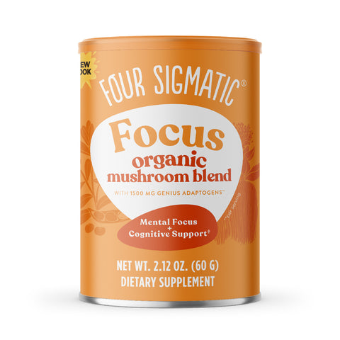FOCUS Organic Mushroom Blend Mix with 5 Genius Adaptogens  (6-Composite Cans)