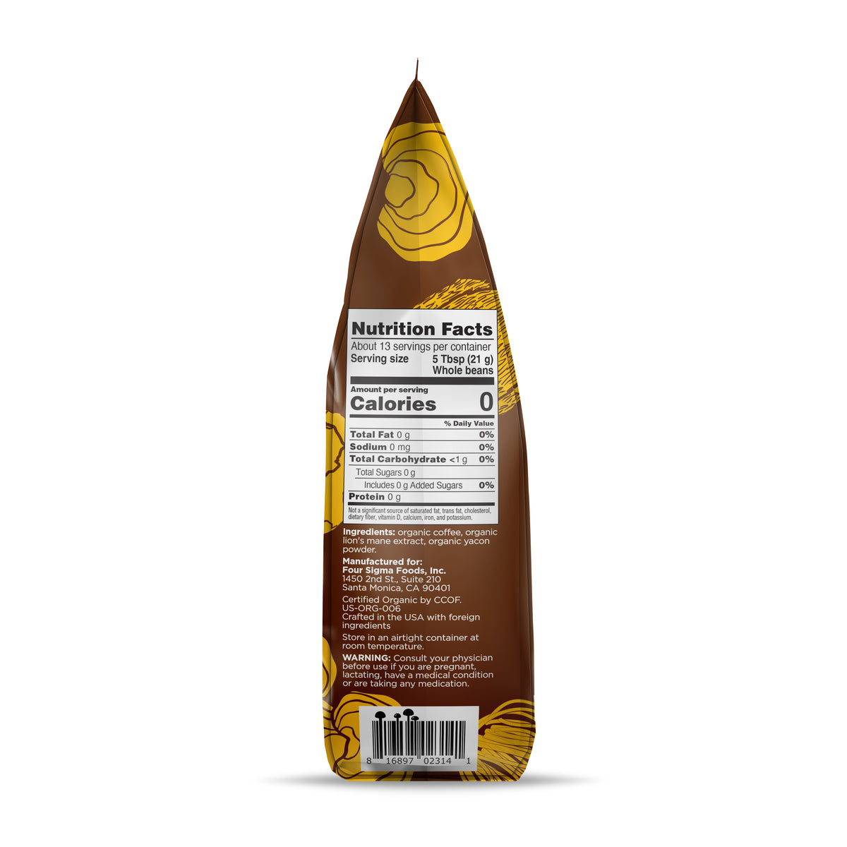 Focus Whole Bean Coffee with Lion’s Mane & Chaga Mushrooms (8-PACK)