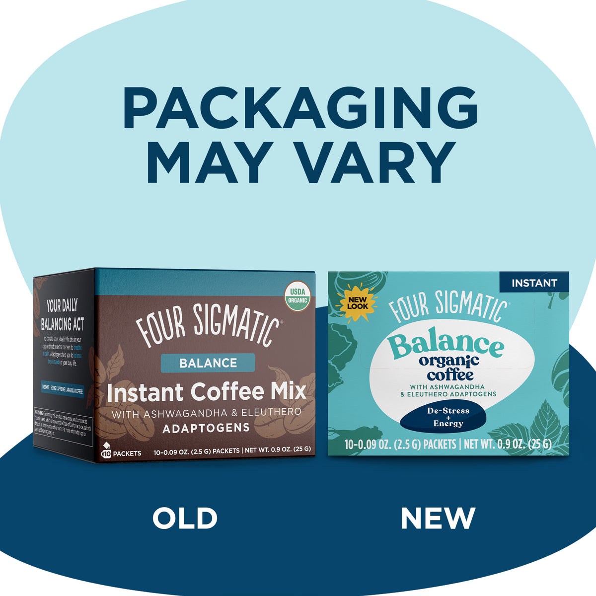 BALANCE Organic Instant Coffee Mix with Ashwagandha & Eleuthero Adaptogen (4-PACK)