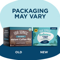 BALANCE Organic Instant Coffee Mix with Ashwagandha & Eleuthero Adaptogen (4-PACK)