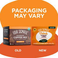 THINK Organic Instant Coffee Mix with Lion's Mane & Chaga Mushrooms (4-pack)