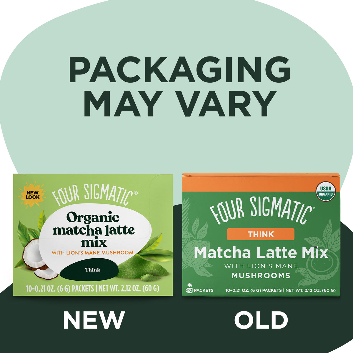 THINK Organic Matcha Latte Mix with Lion's Mane Mushrooms (4 PACK)