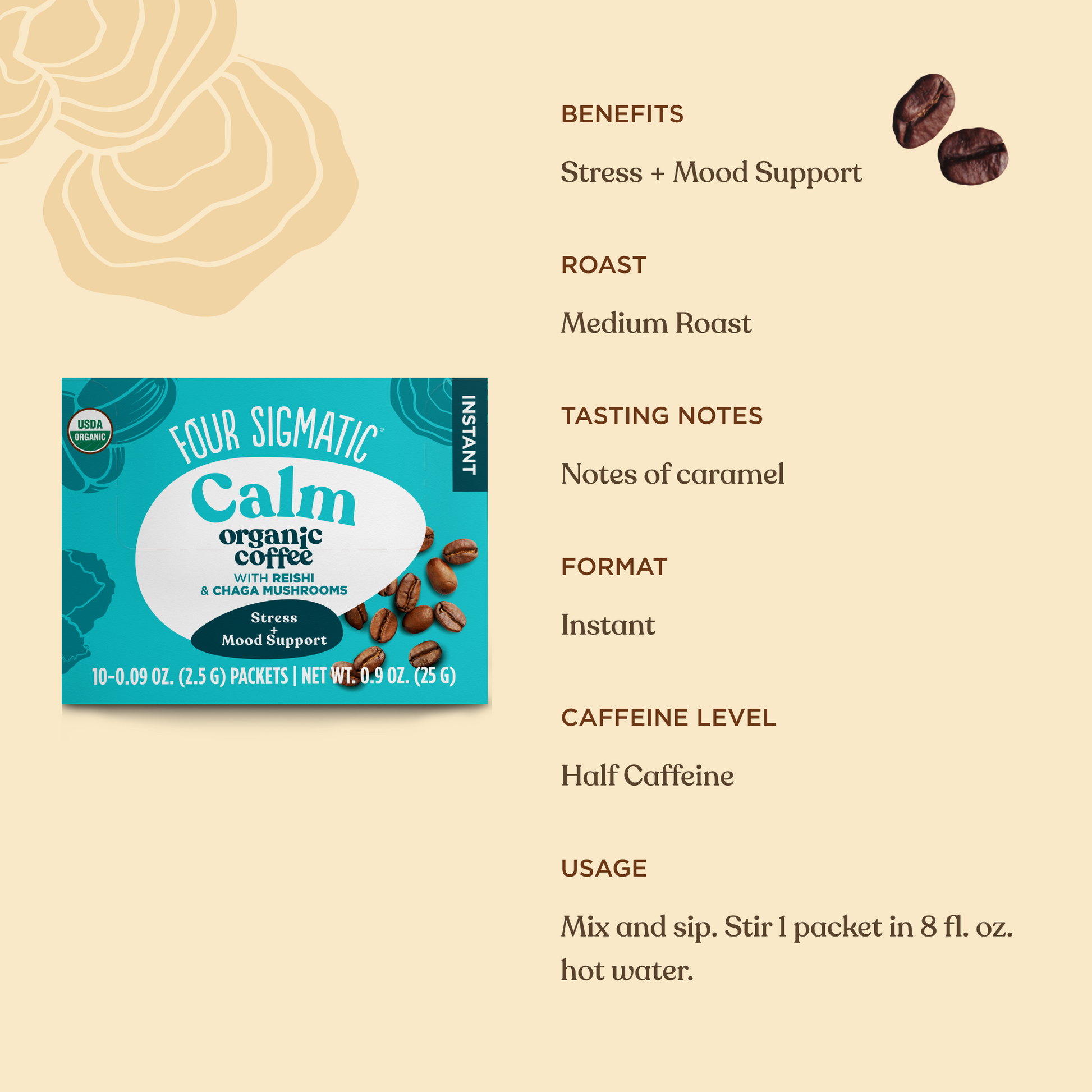 Calm Instant Coffee, Packets