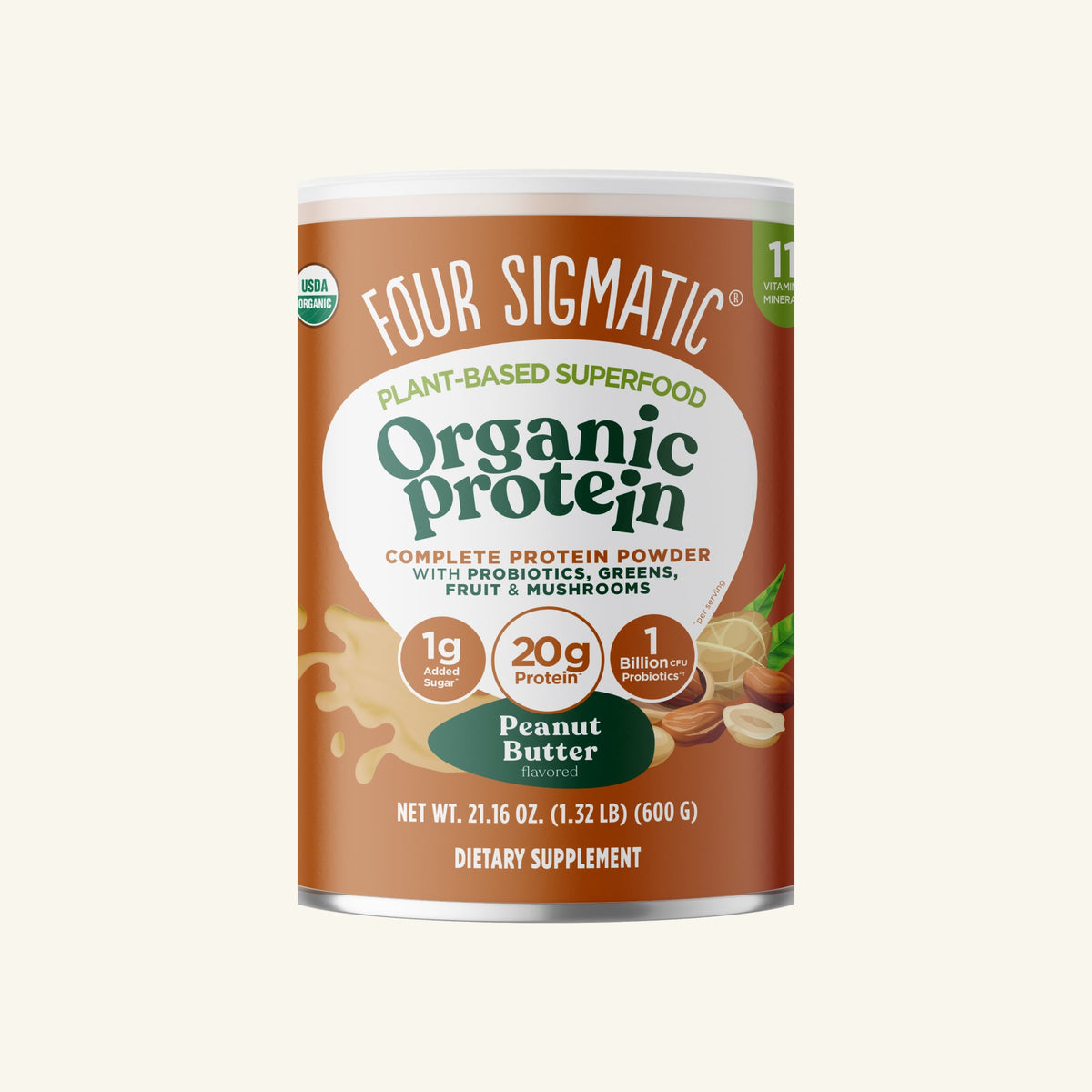 Peanut Butter Organic Plant-based Protein (6 CANS)